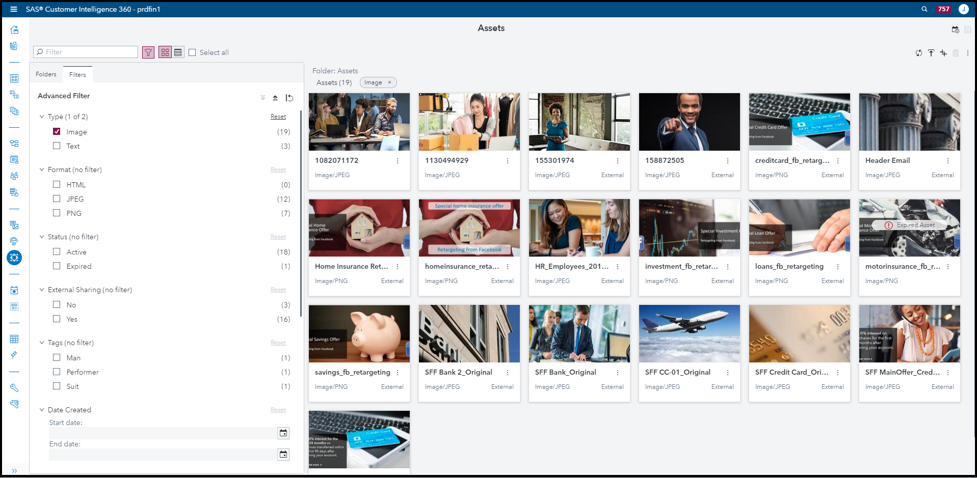 screenshot of SAS Customer Intelligence 360